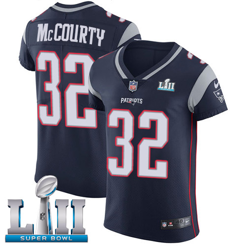 Nike Patriots #32 Devin McCourty Navy Blue Team Color Super Bowl LII Men's Stitched NFL Vapor Untouchable Elite Jersey